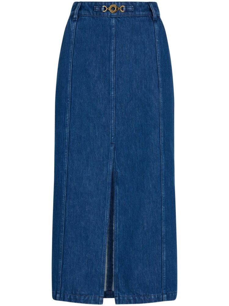 Patou slit midi skirt - Blue Cover