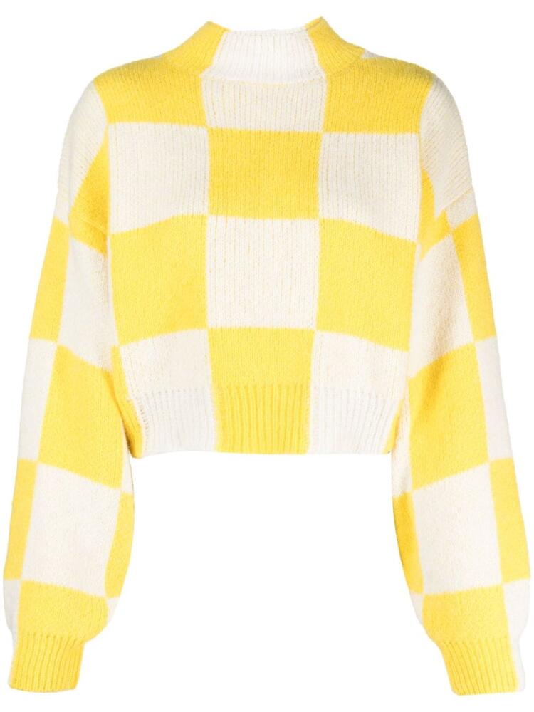 Stine Goya checkerboard-knit jumper - Yellow Cover