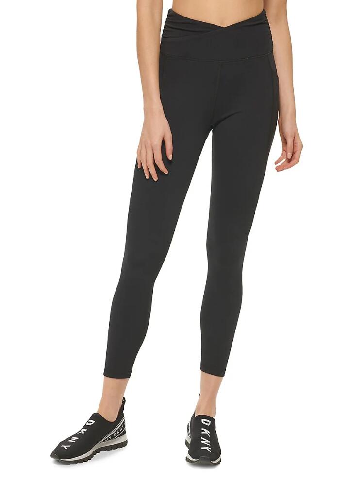 DKNY Sport Women's Criss Cross Waist Leggings - Black Cover