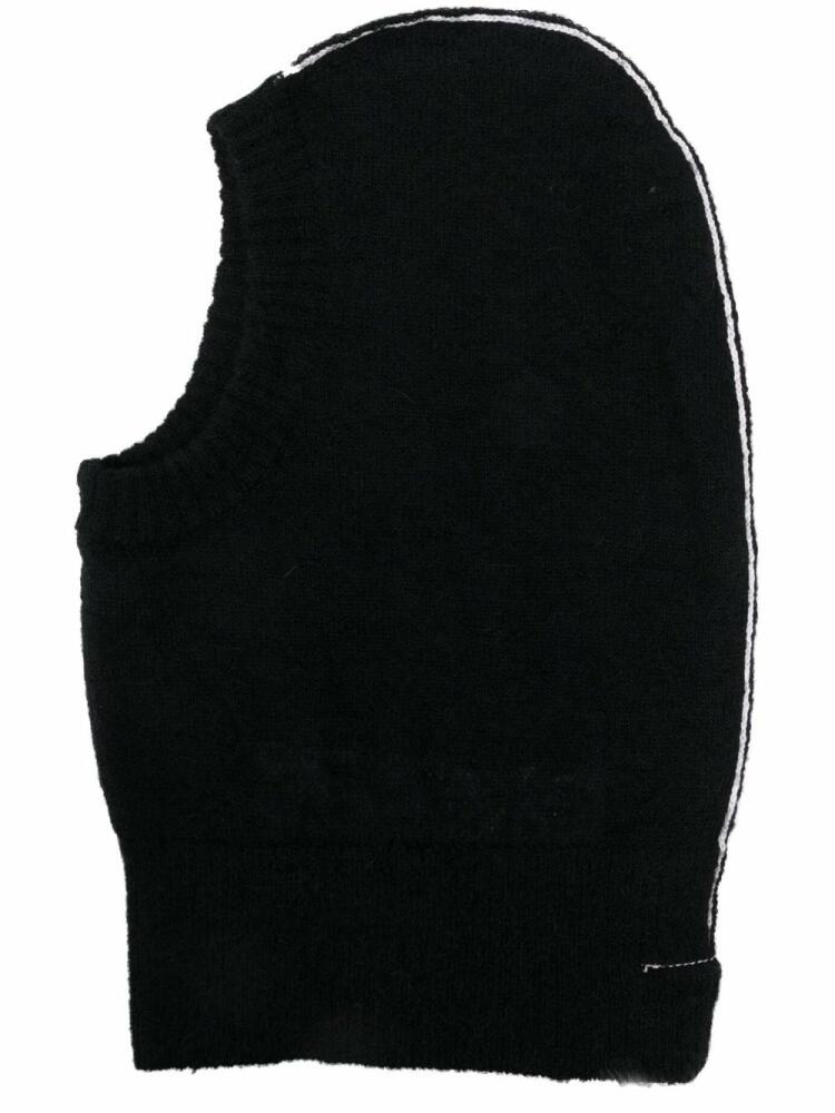 MM6 Maison Margiela logo balaclava beanie hat - Black Cover