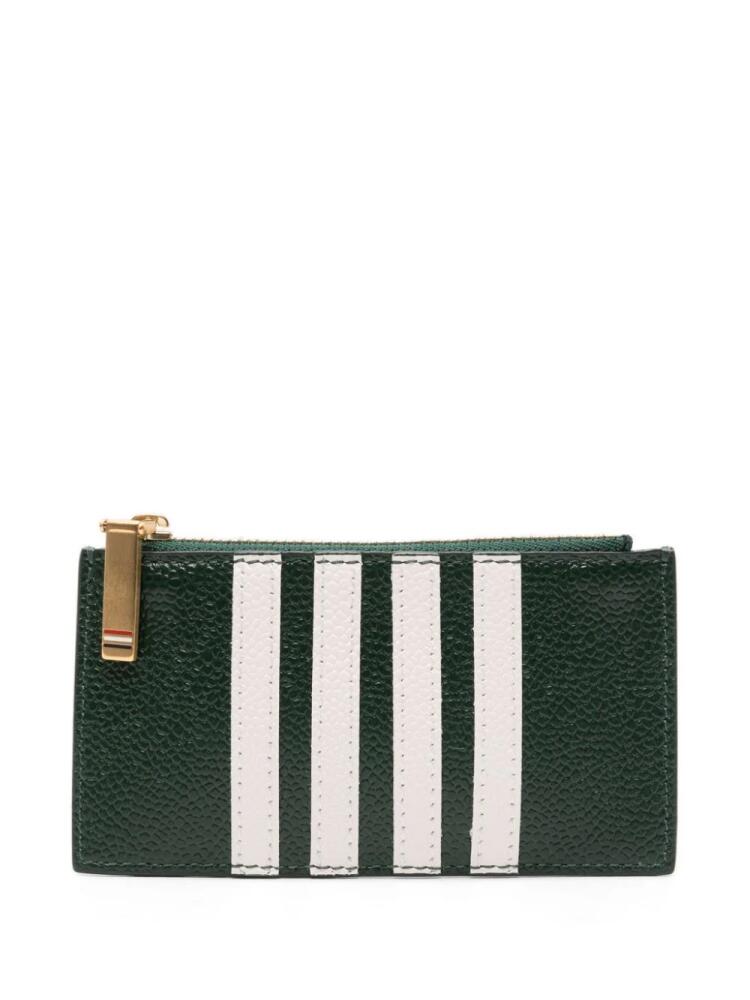 Thom Browne 4-Bar calf leather cardholder - Green Cover