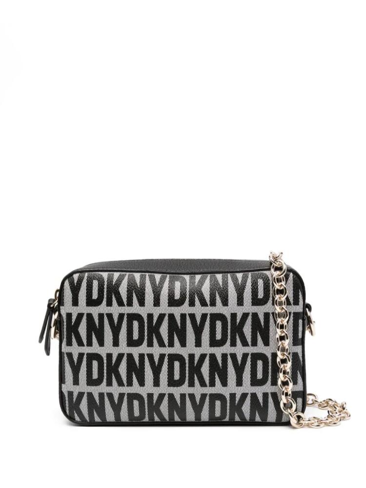 DKNY Sara logo-print leather crossbody bag - Black Cover