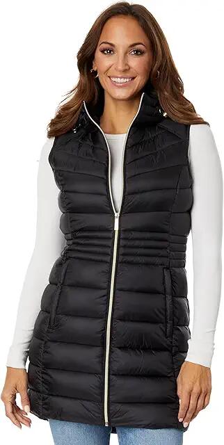 MICHAEL Michael Kors Zip Front Vest M426366C68 (Black) Women's Clothing Cover