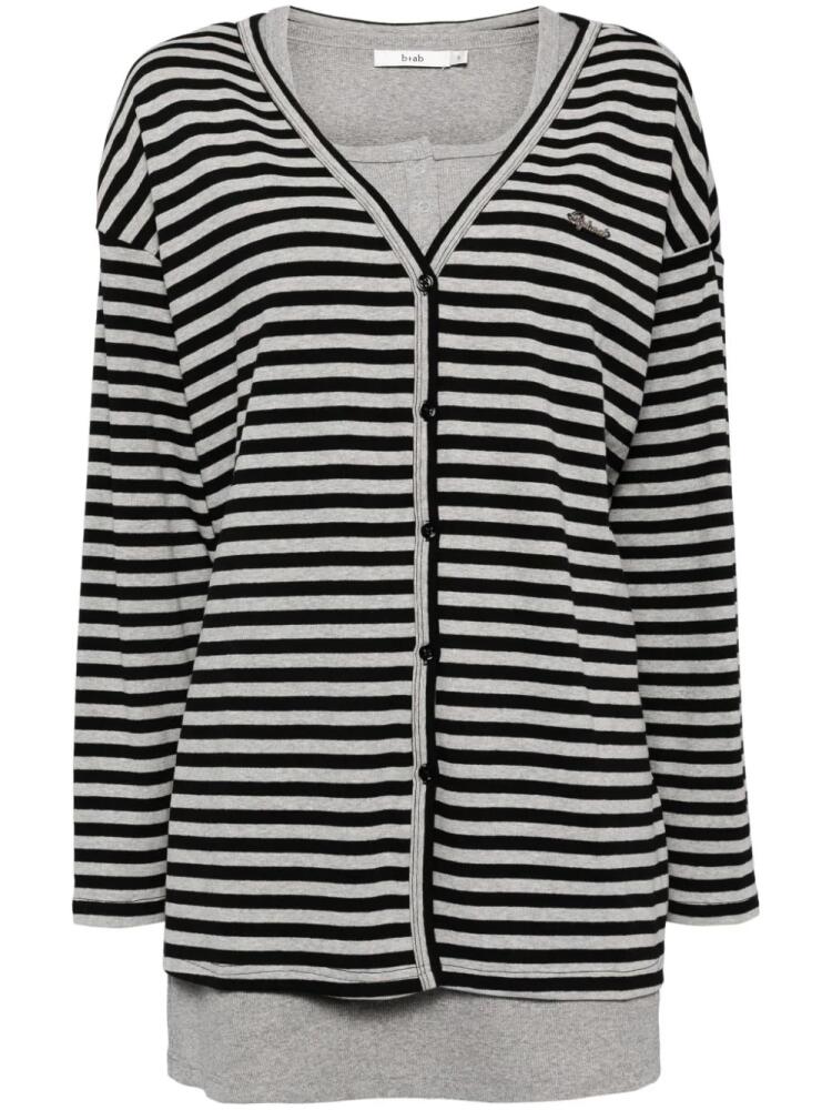 b+ab striped button-up cardigan - Black Cover