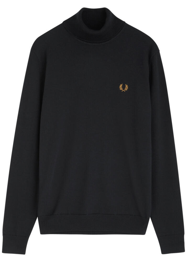 Fred Perry Logo Roll-neck Wool-blend Jumper - Navy Cover