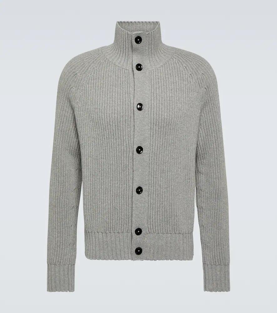 Tom Ford Ribbed-knit wool and cashmere cardigan Cover