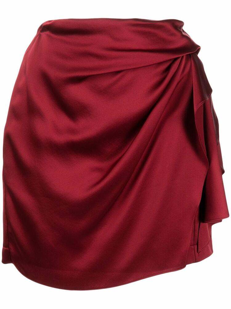 Michelle Mason draped-detail mini skirt - Red Cover