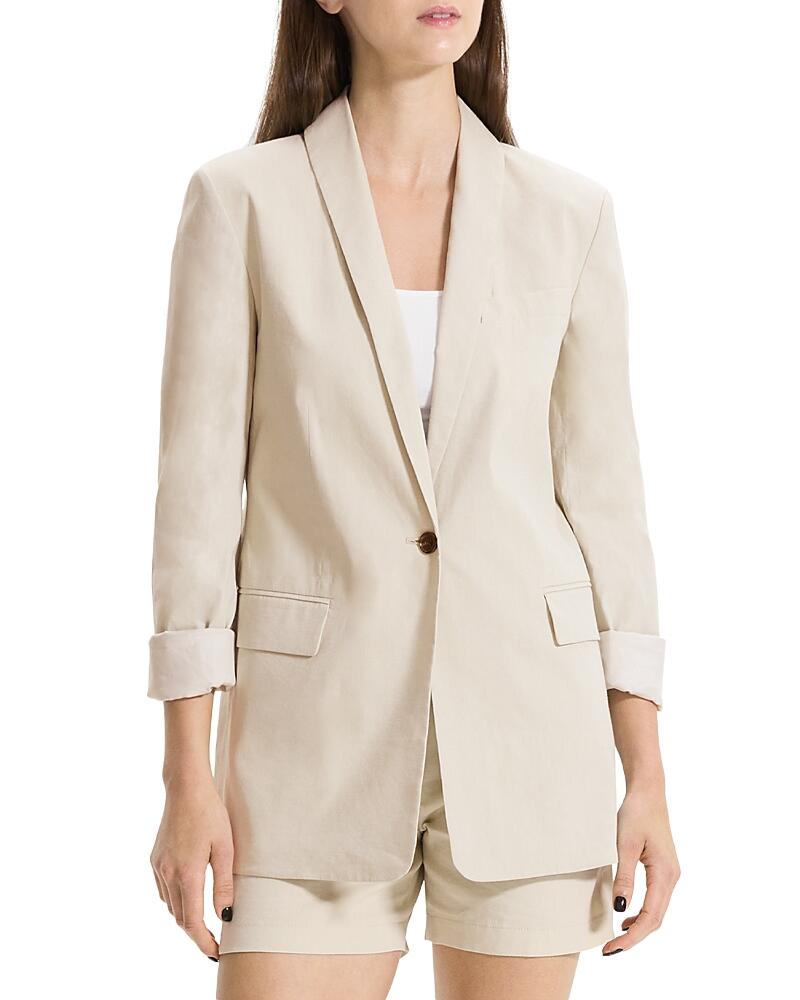 Theory Linen Blend Rolled Sleeve Blazer Cover