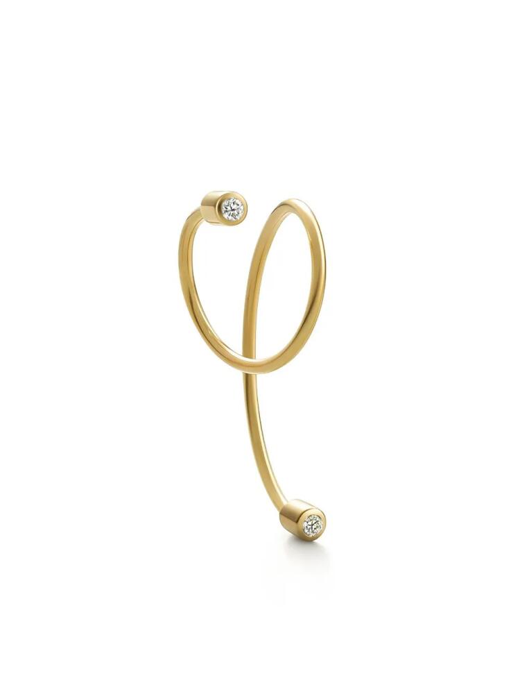 Shihara 18kt yellow gold Twist Curl diamond single earring Cover