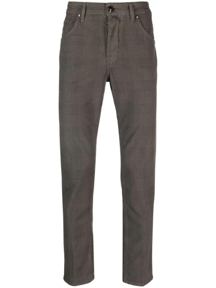 Jacob Cohën mini check-print skinny trousers - Brown Cover