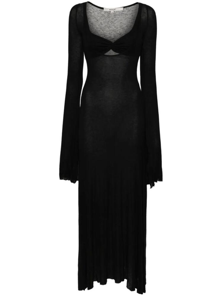 MANURI mélange long-sleeve maxi dress - Black Cover