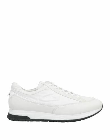 Alberto Guardiani Man Sneakers White Soft Leather, Textile fibers Cover