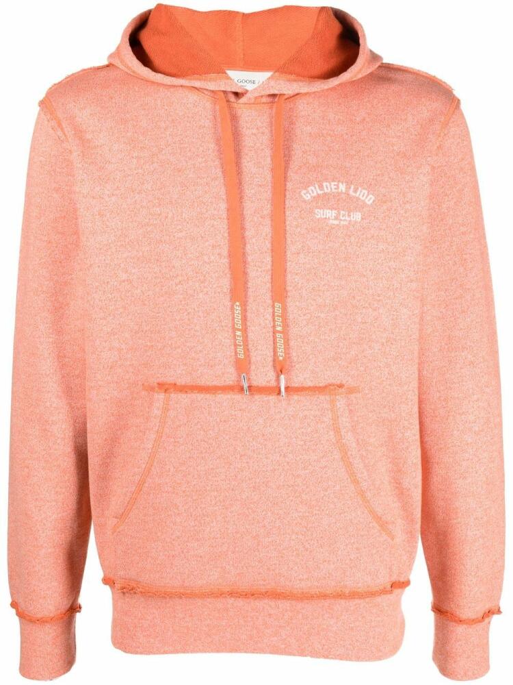 Golden Goose logo-print drawstring hoodie - Orange Cover