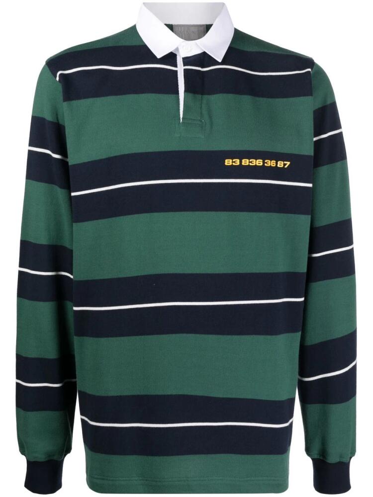 VETEMENTS striped long-sleeve polo shirt - Green Cover