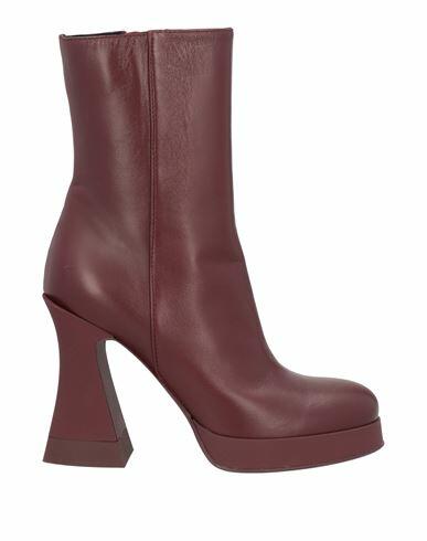 Agl Woman Ankle boots Burgundy Leather Cover