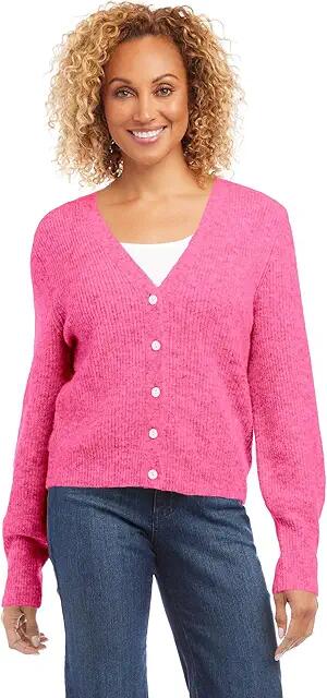 Karen Kane Button-Up Cardigan (Hot Pink) Women's Sweater Cover