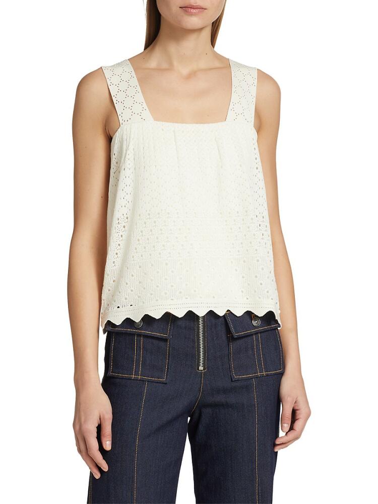 Elie Tahari Women's Carmen Pointelle Knit Top - Vanilla Cover