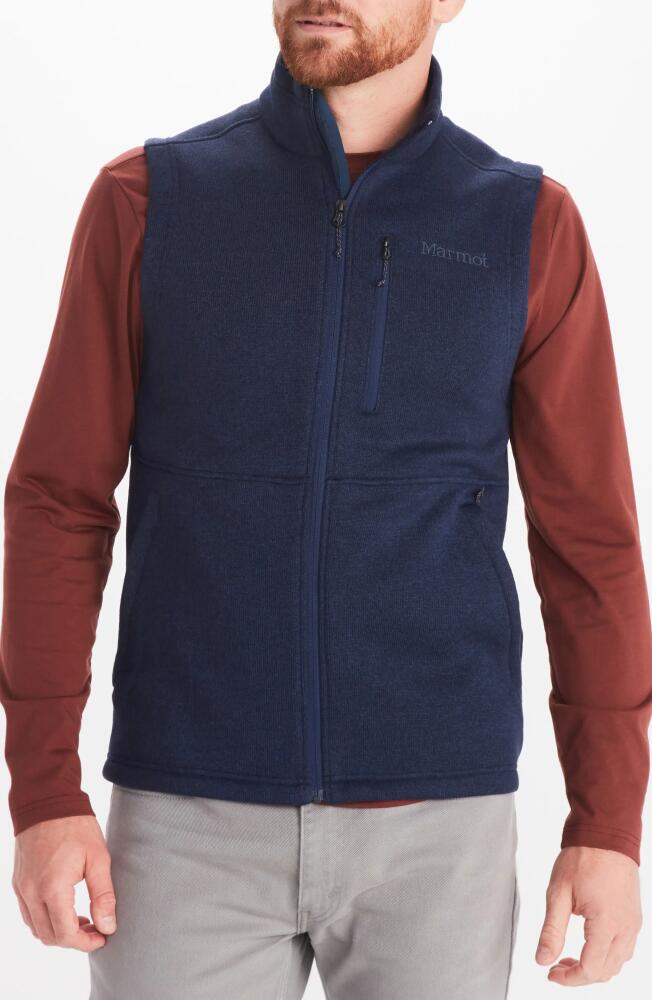 Marmot Drop Line Fleece Vest in Arctic Navy Cover