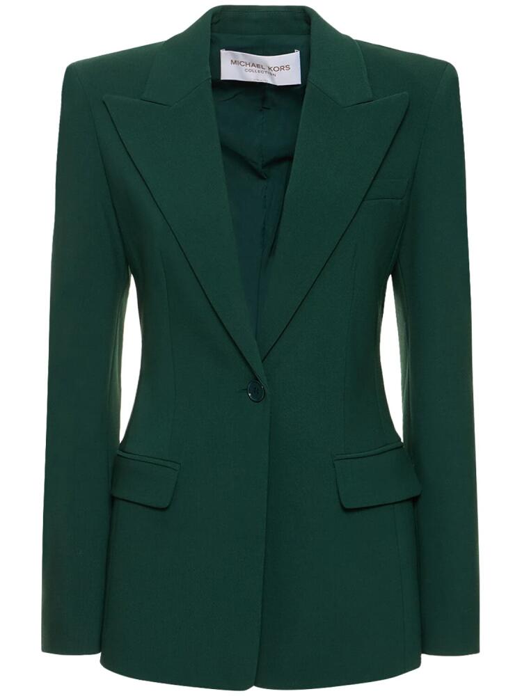 MICHAEL KORS COLLECTION Georgina Single Breast Wool Crepe Jacket Cover