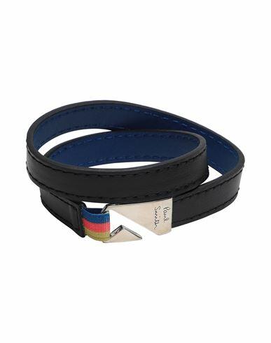 Paul Smith Man Bracelet Black Bovine leather, Zinc Cover