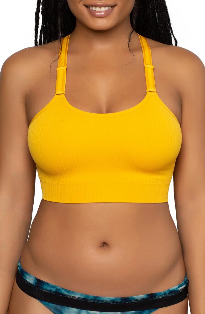 Curvy Couture Smooth Seamless Comfort Wireless Bralette in Saffron Cover