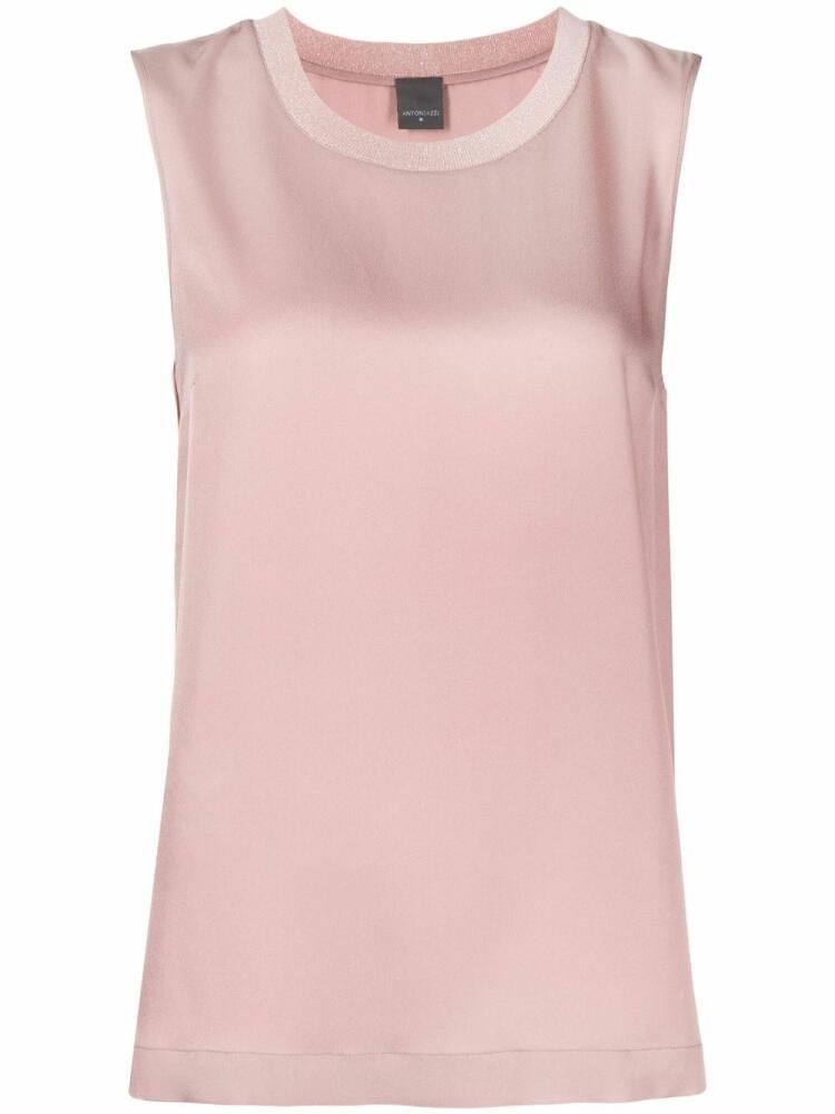 Lorena Antoniazzi round-neck vest top - Pink Cover