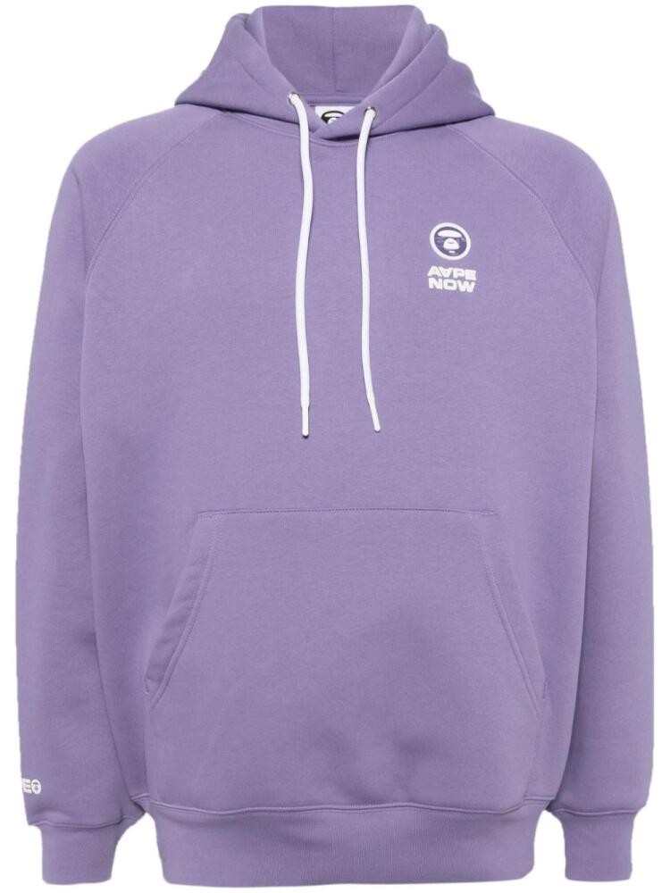 AAPE BY *A BATHING APE® logo-embellished long-sleeved hoodie - Purple Cover