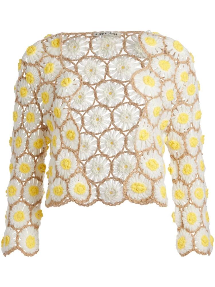 alice + olivia Anderson daisy crochet cardigan - Neutrals Cover