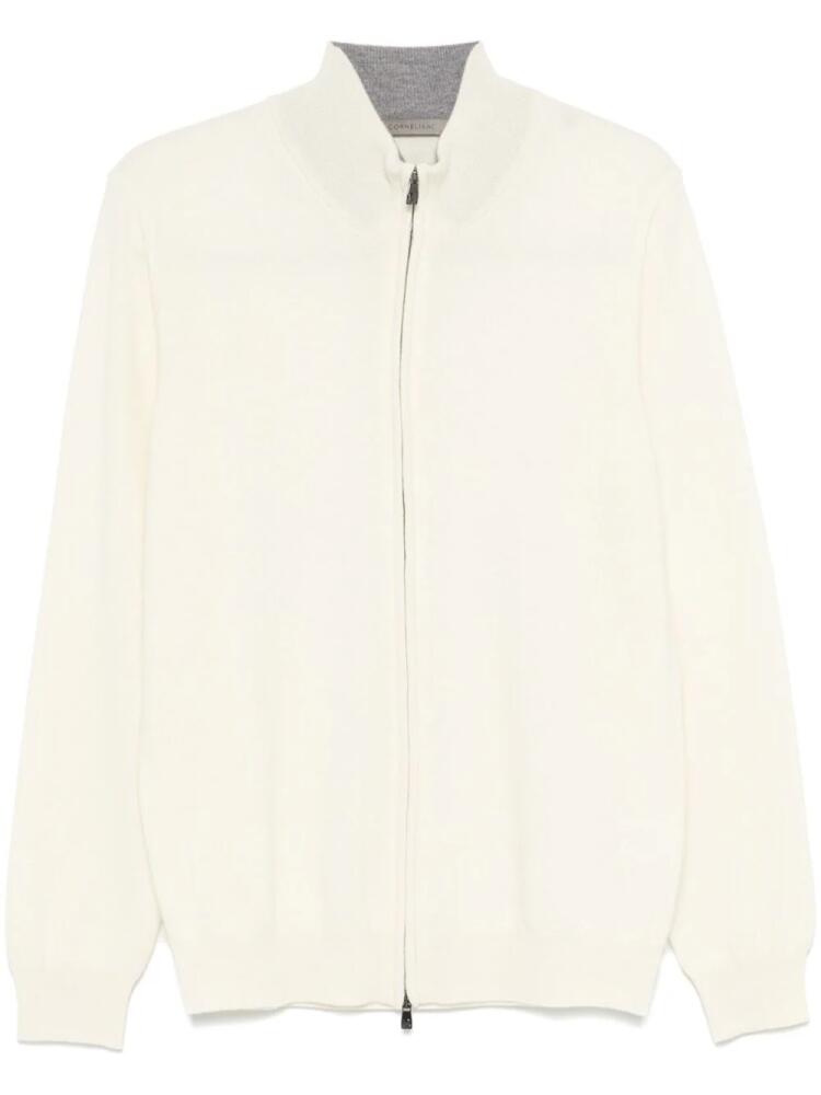 Corneliani zip-up cardigan - White Cover