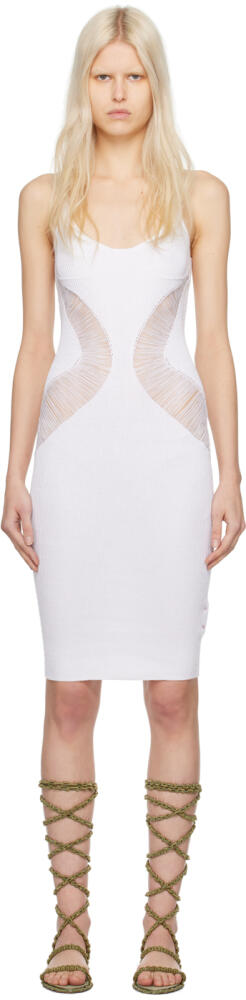 Isa Boulder White Floater Midi Dress Cover