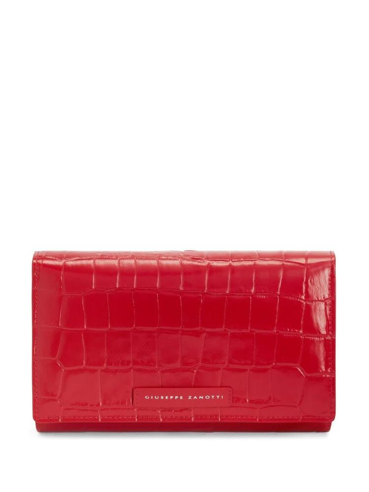 Giuseppe Zanotti Wendy crocodile effect clutch bag - Red Cover