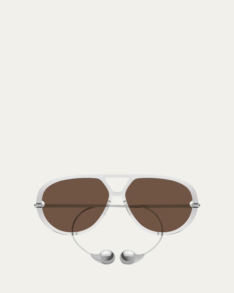 Bottega Veneta Geometric Acetate & Metal Alloy Aviator Sunglasses Cover