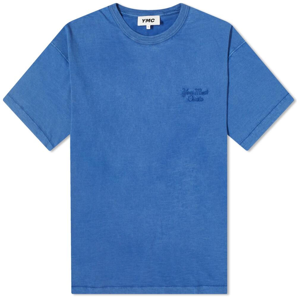 YMC Men's Triple T-Shirt in Blue Cover