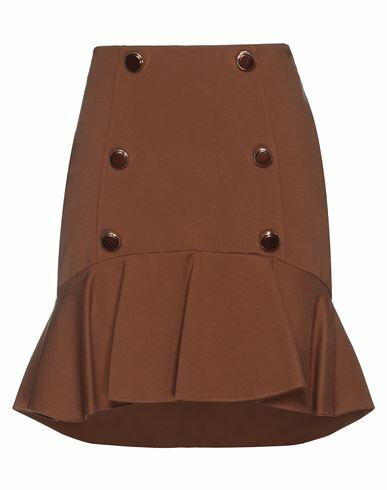 Rebel Queen Woman Mini skirt Brown Viscose, Polyamide, Elastane Cover