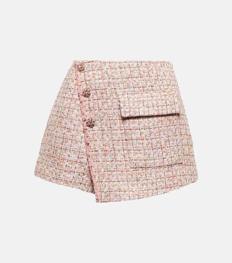 Self-Portrait Embellished high-rise tweed shorts Cover