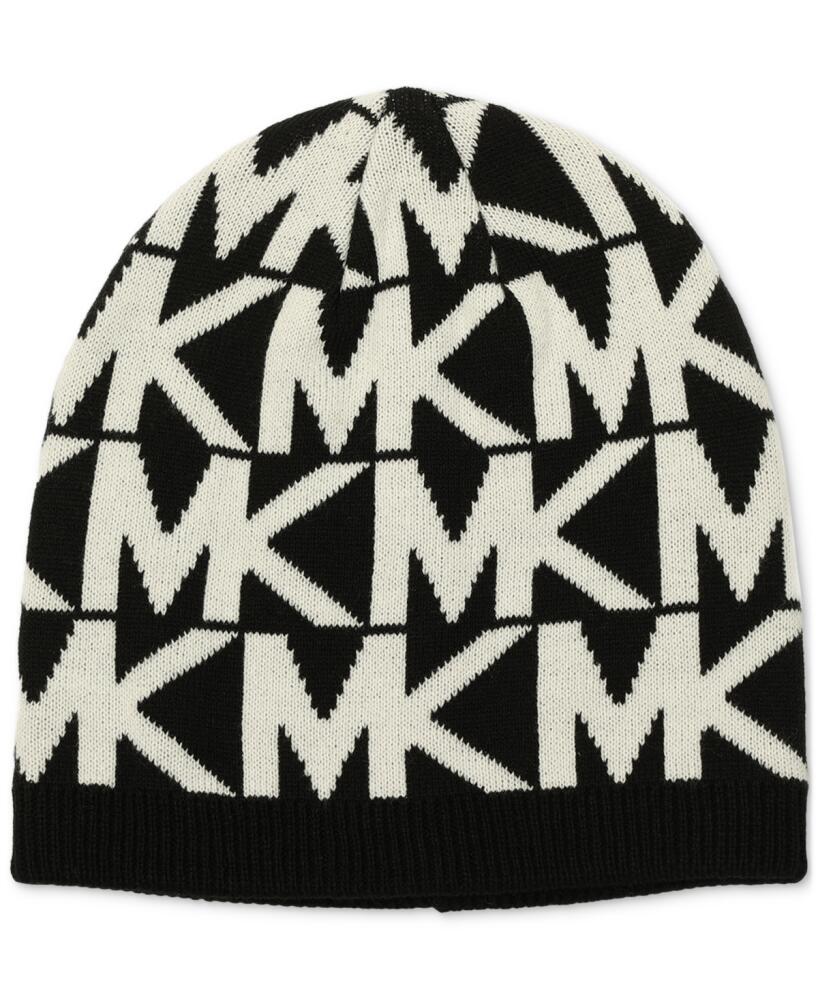 Michael Michael Kors Major Mk Repeating Logo Knit Beanie - Black Cover