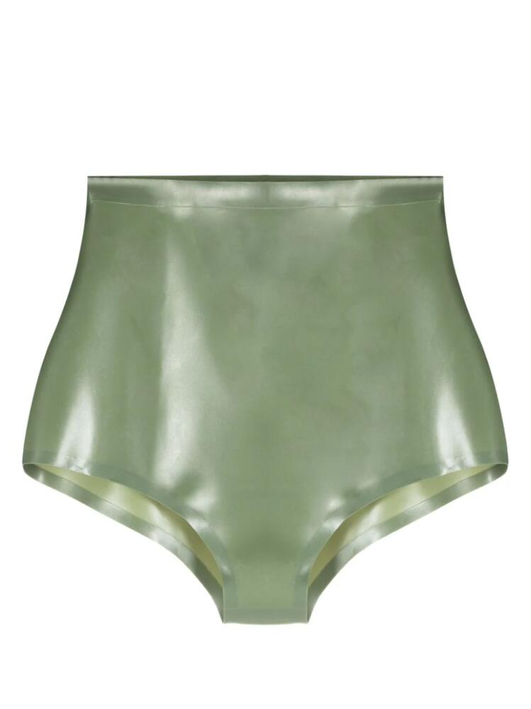 Maison Margiela high-waisted latex briefs - Green Cover