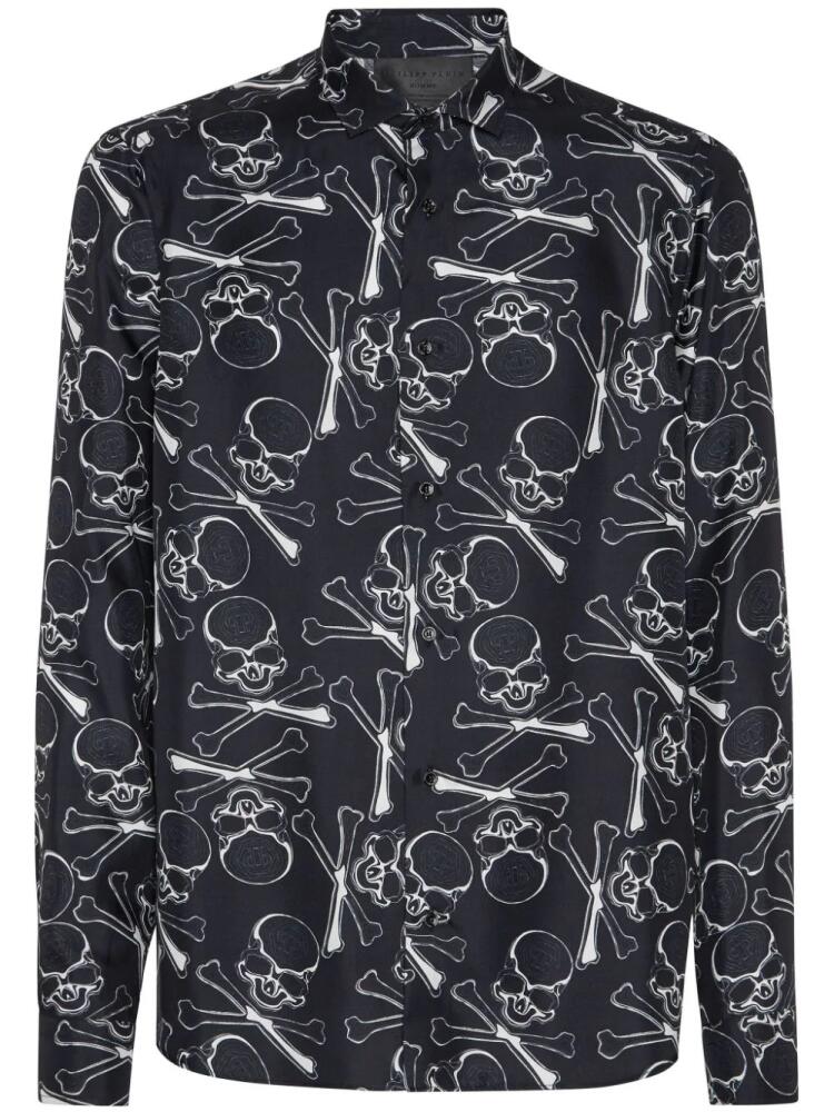 Philipp Plein Skull&Bones silk shirt - Black Cover