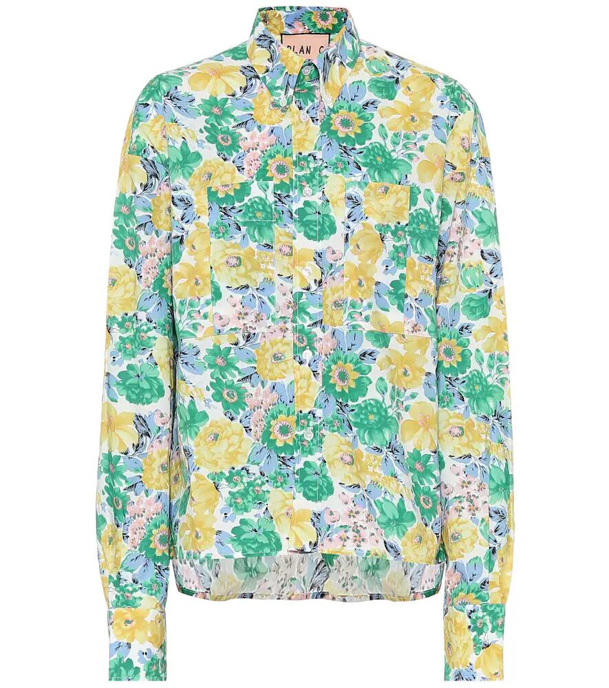 Plan C Floral cotton poplin shirt Cover