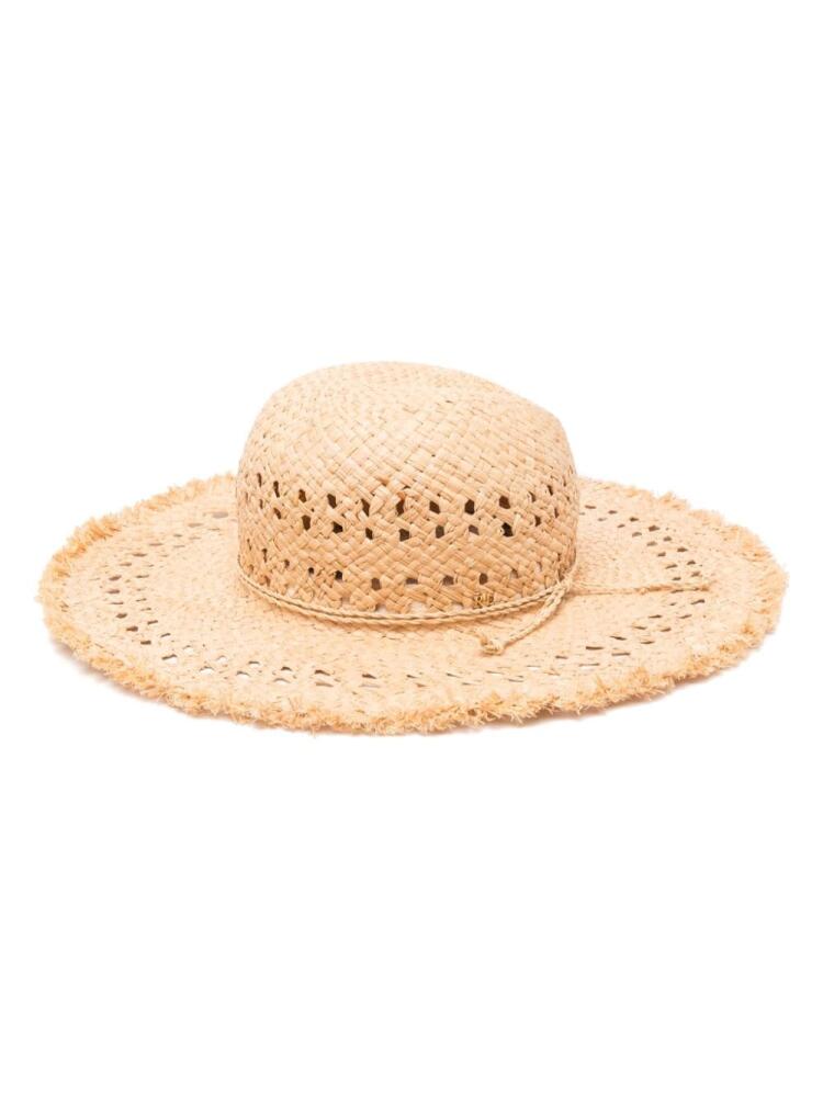 Lauren Ralph Lauren frayed-edge raffia hat - Neutrals Cover