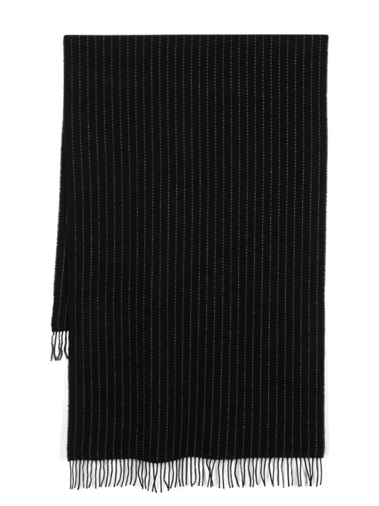 Patrizia Pepe pinstripe fringed scarf - Black Cover