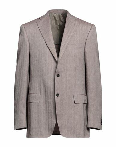 Canali Man Blazer Light brown Linen, Cashmere, Silk Cover