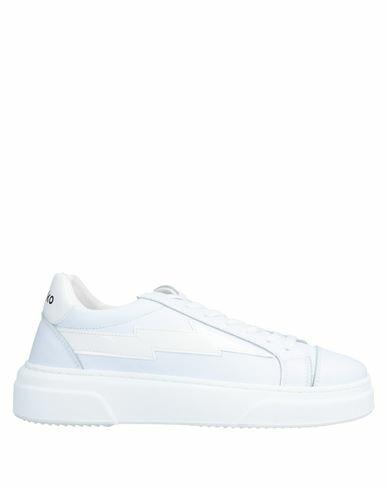 Sanyako Woman Sneakers White Soft Leather, Textile fibers Cover