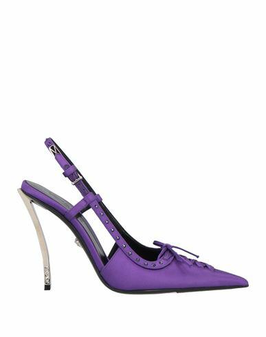 Versace Woman Pumps Purple Textile fibers Cover