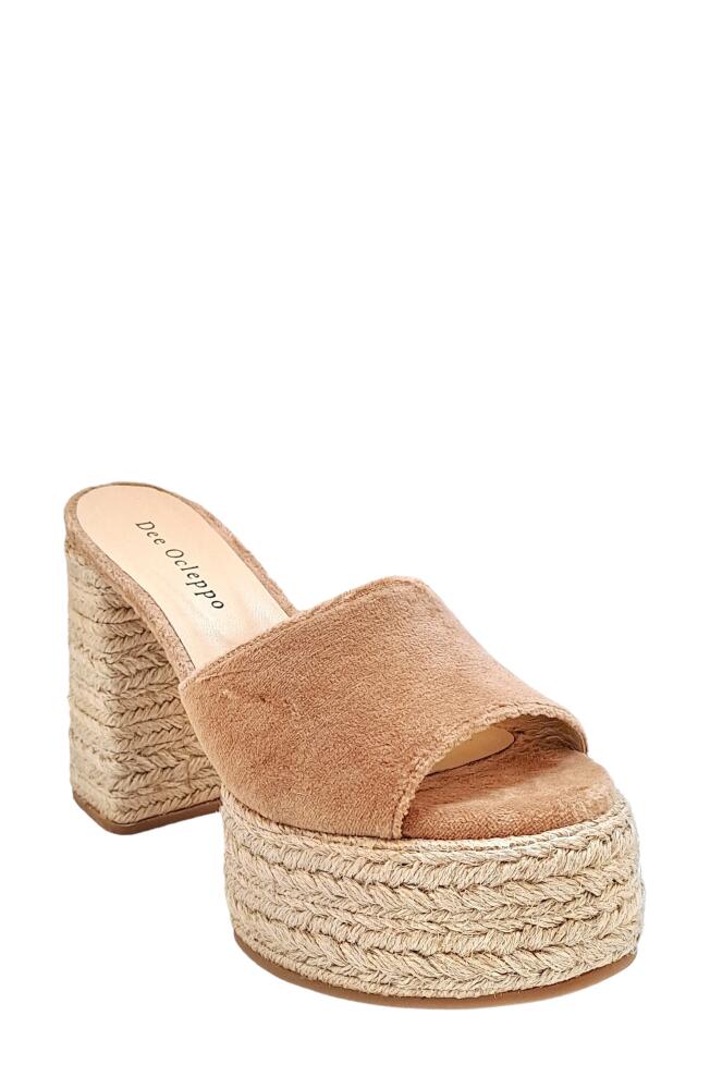 Dee Ocleppo Sunset Platform Espadrille Sandal in Taupe Fabric Cover