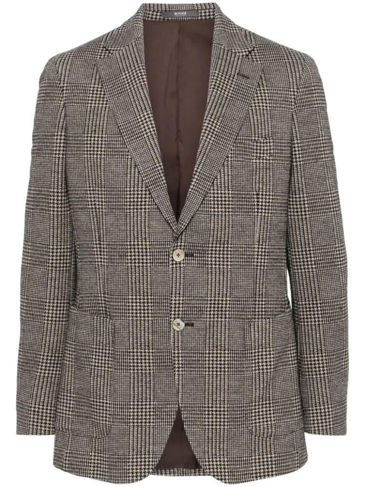 Boggi Milano Prince of Wales check blazer - Brown Cover