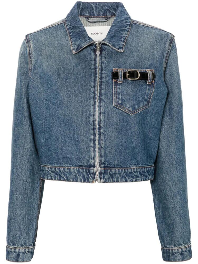 Coperni buckle-detail denim jacket - Blue Cover