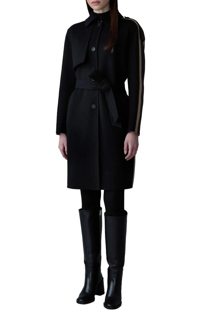 Mackage Aliza Wool Trench Coat in Black Cover