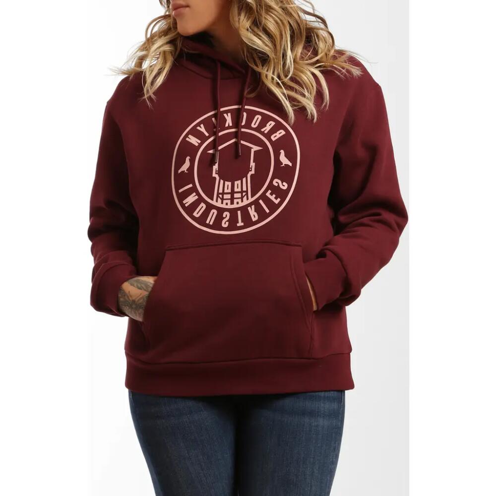 Brooklyn Industries Pigeons Graphic Hoodie in Tawny Port Cover