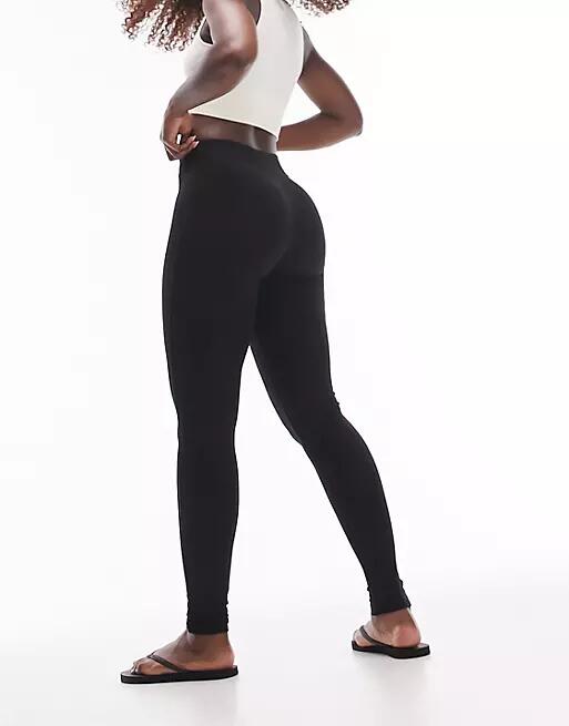 Topshop Hourglass full length heavyweight legging with deep waistband in black Cover